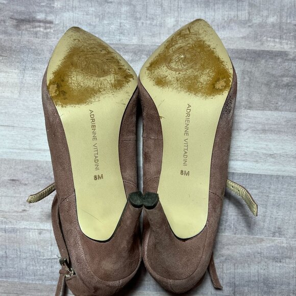 Adrienne Vittadini Womens Suede Pointed Toe Heels With Ankle Strap Size 8M - Picture 7 of 12